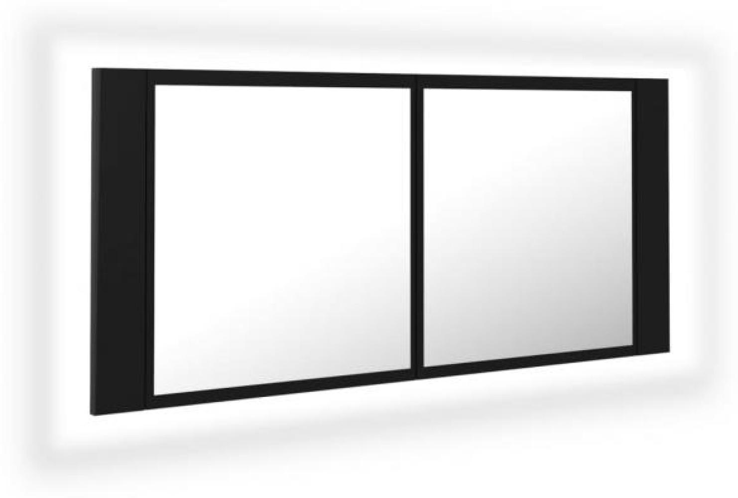vidaXL LED-Bad-Spiegelschrank Schwarz 100x12x45 cm Bild 1