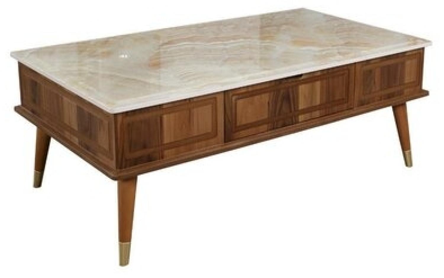 Design Couchtisch Wohnzimmer Steinoptik Tisch Beistelltisch Tische 160x68cm Neu Bild 1
