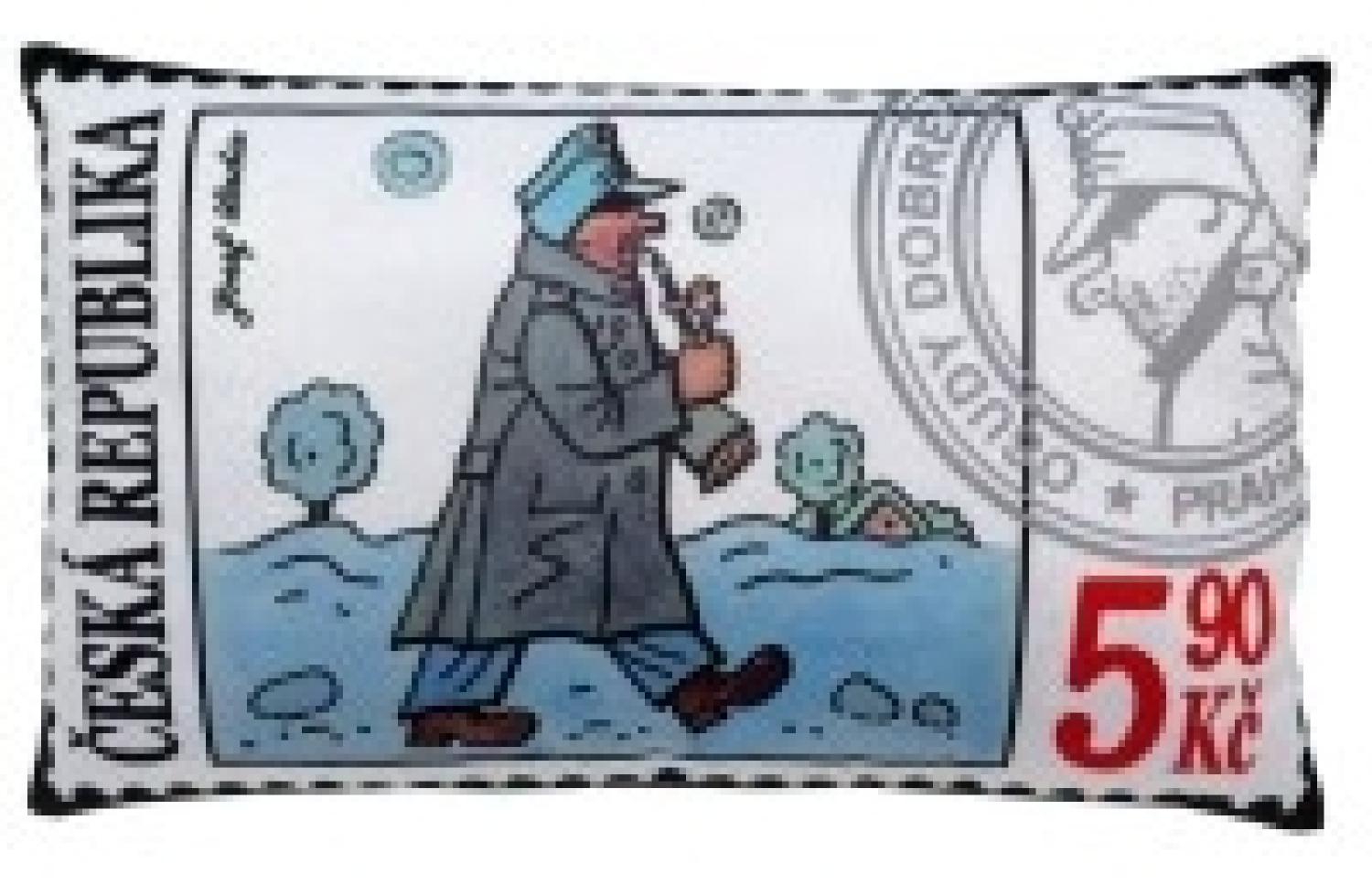 Kissen 30x18cm, Svejk im Winter, Briefmarke Bild 1