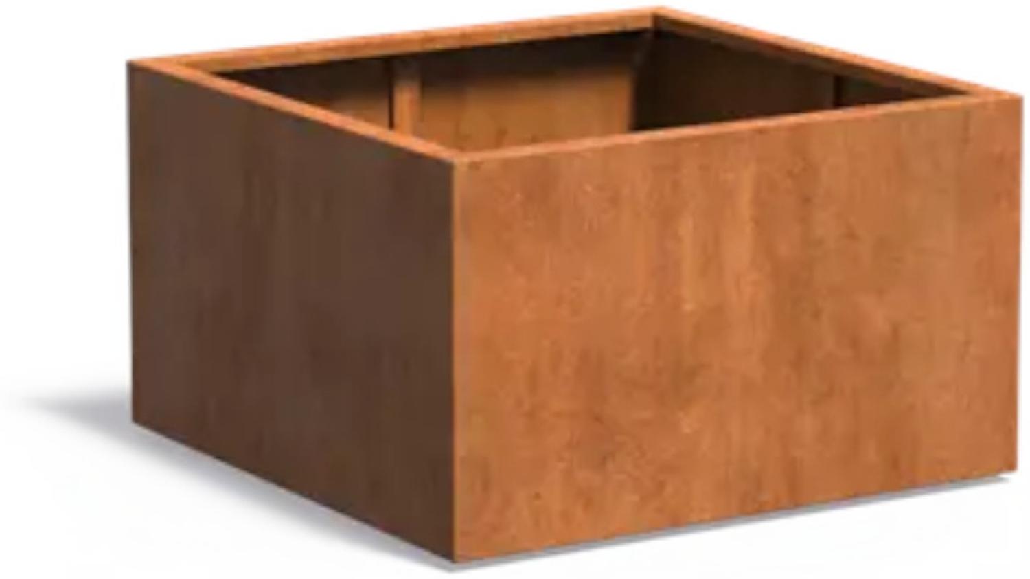 Adezz Pflanzgefäß Carrez Standard Quadrat aus Corten-Stahl Pflanzkübel Größe 100x100x60 cm Bild 1