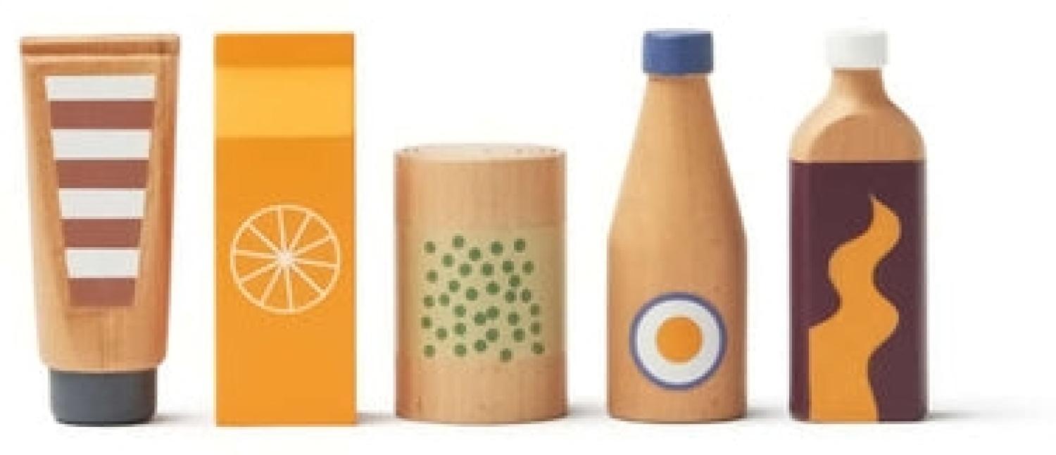 5-teiliges Flaschen- und Dosenset aus Holz | Kid's Concept Bild 1