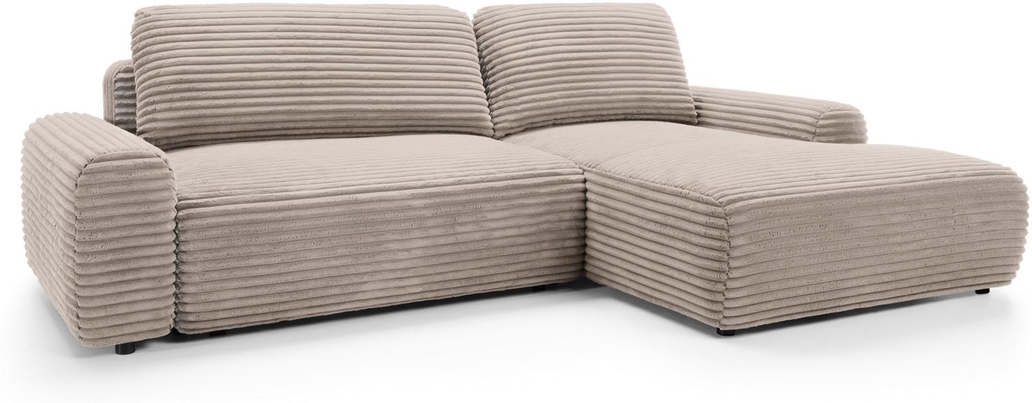 Selsey Alferia - Ecksofa mit Schlaffunktion, Breitcord-Bezug, beige, rechtsseitig Bild 1