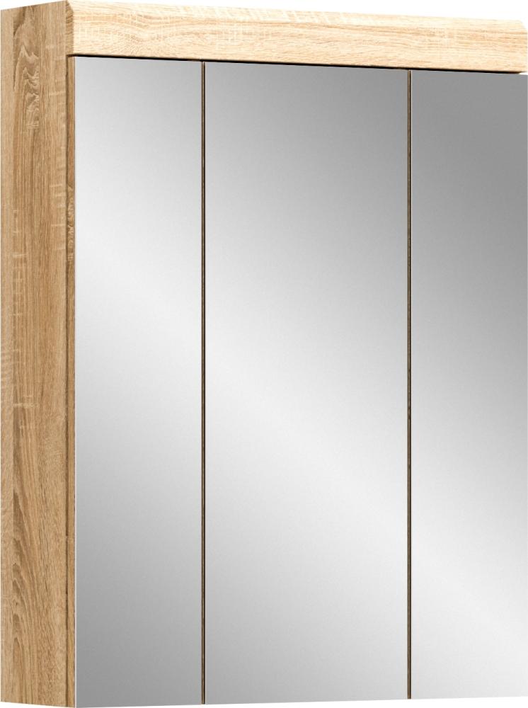 Badezimmerspiegelschrank >Lambada< in sonoma eiche hell/spiegelglas Bild 1