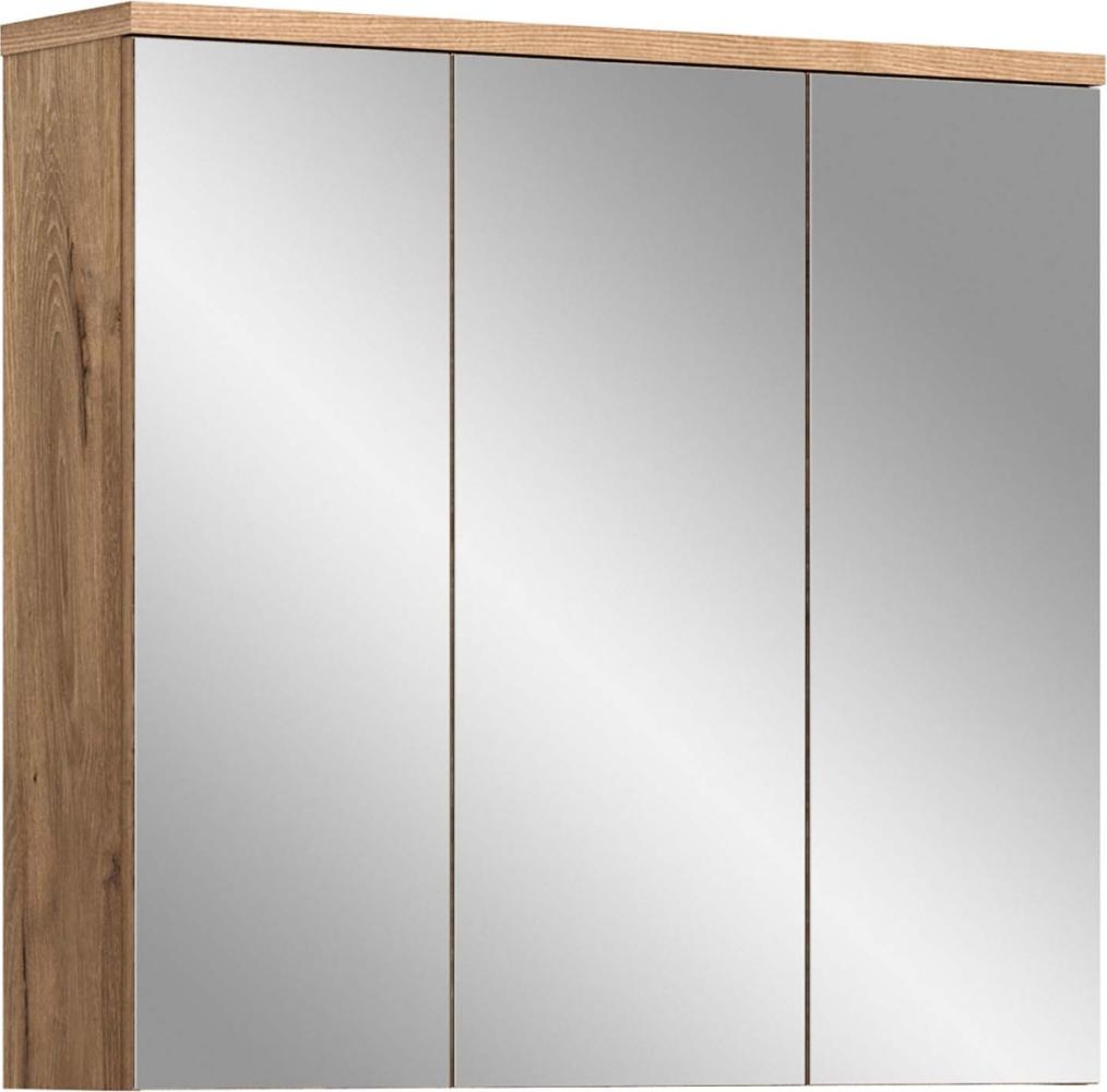 Spiegelschrank Grado - Nox Oak / Spiegelglas mit Badaufsatzleuchte Bild 1