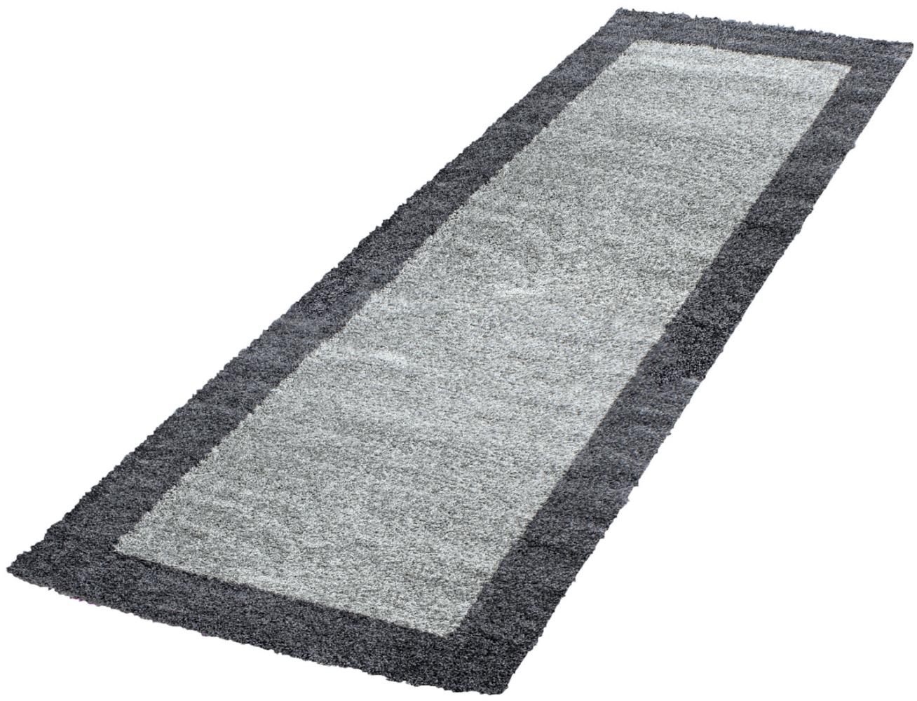 Hochflor Teppich Lux Läufer - 80x250 cm - Grau Bild 1