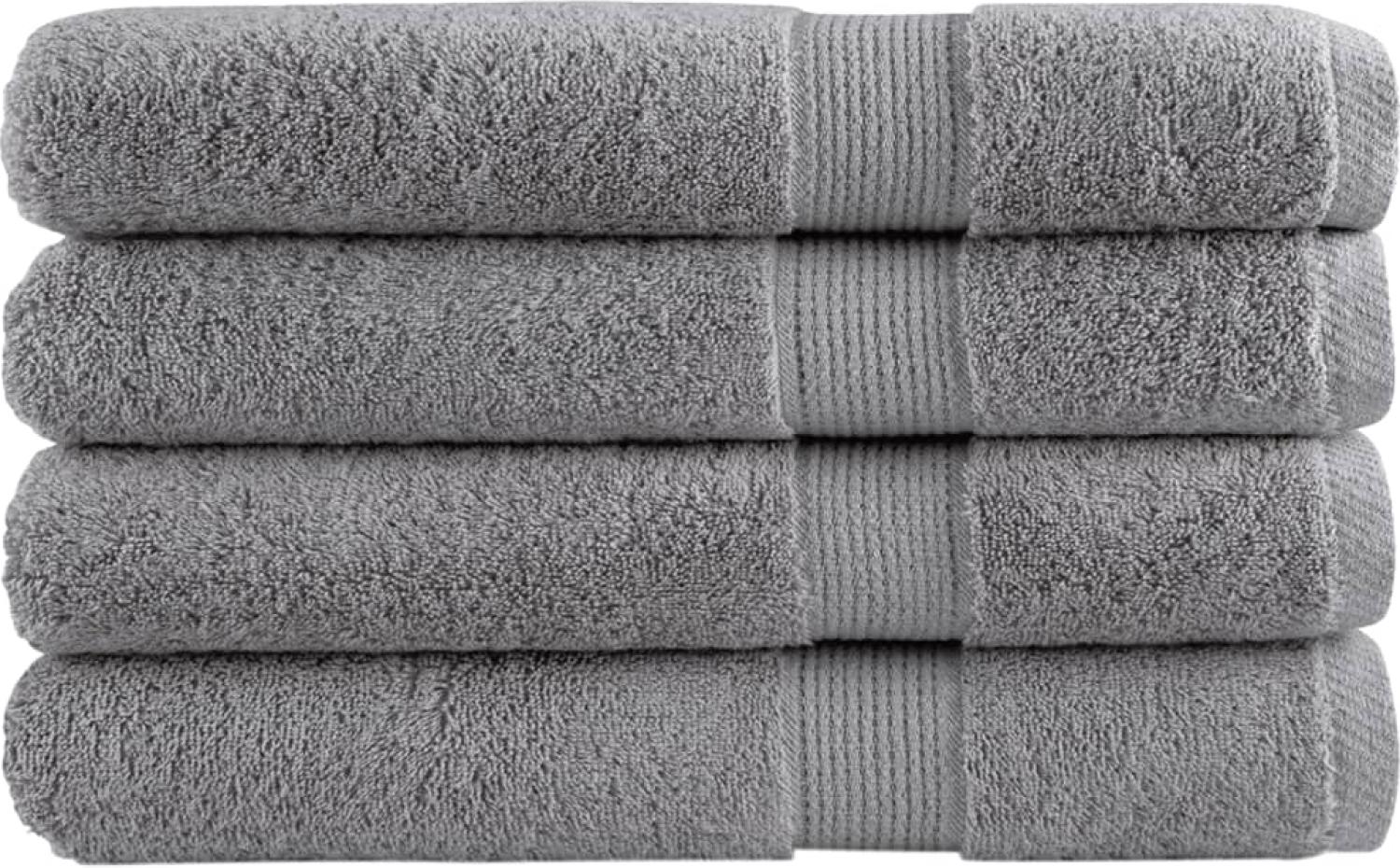 Premium-Handtücher 4 Stk Grau 100x200cm 600 g/m² 100% Baumwolle 137318 Bild 1