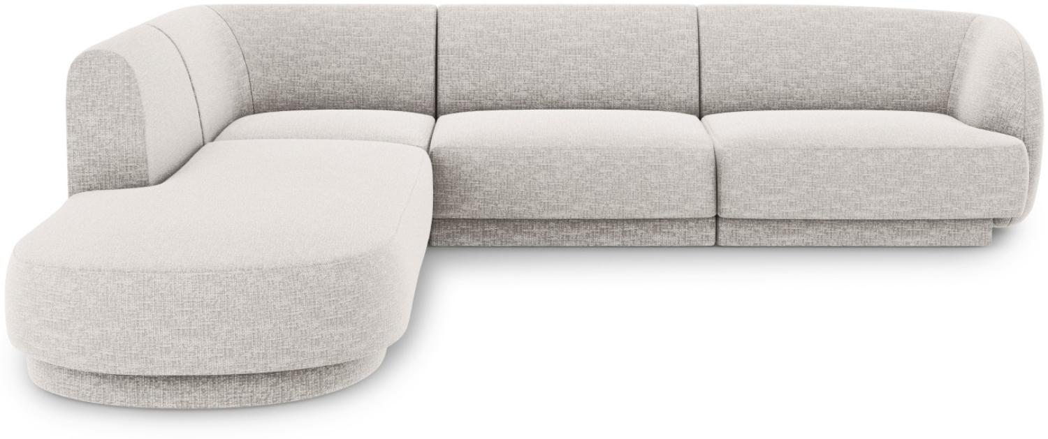 Micadoni 6-Sitzer Ecke links Sofa Miley | Bezug Light Grey | Beinfarbe Black Plastic Bild 1