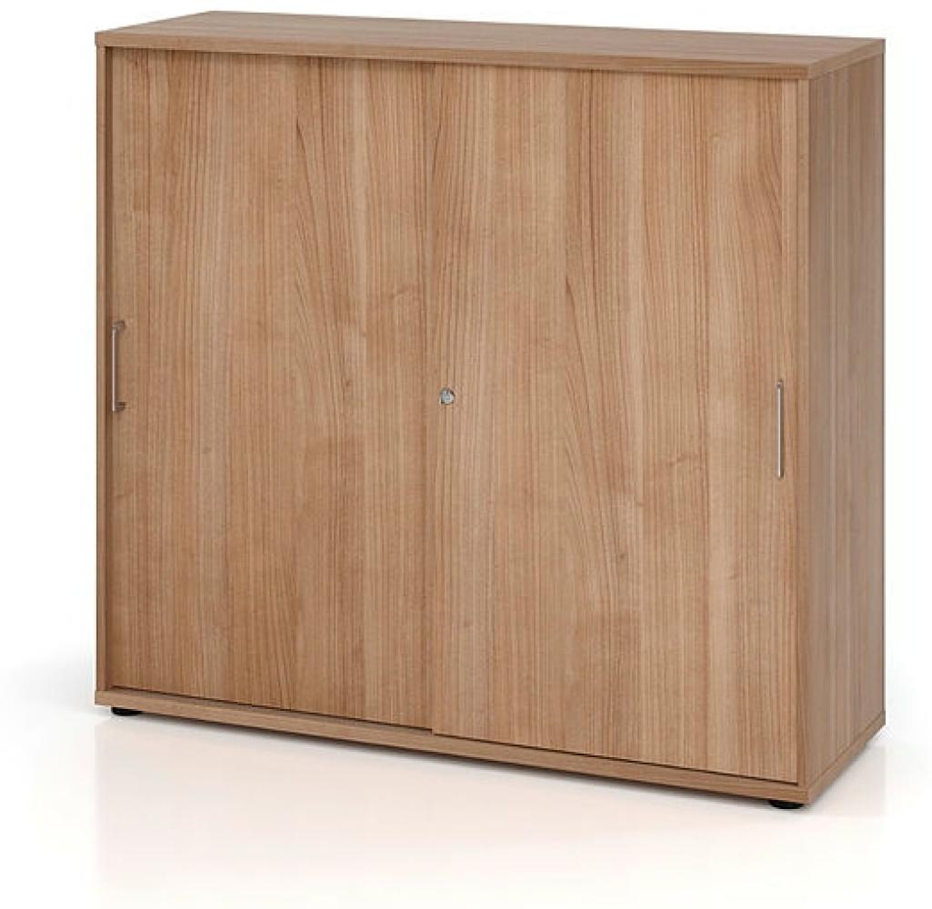 Schiebetürschrank 3OH 120cm RE Weiß / Eiche Bild 1