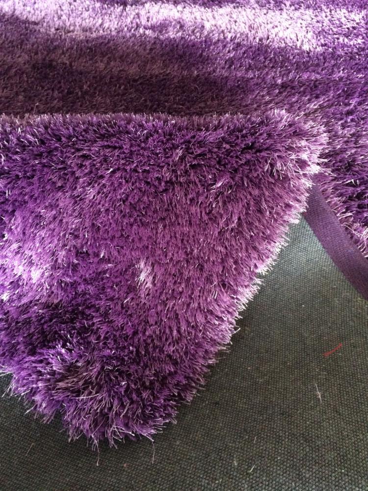 Teppich- Shaggy Hochflor Teppich ideal für alle Räume 170 x 110 cm, Violett Bild 1