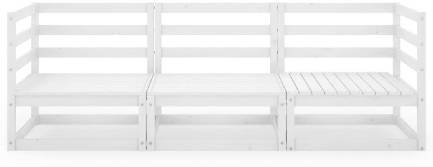 3-Sitzer Gartensofa aus Weißer Kiefer 70 x 67 x 70 cm Bild 1