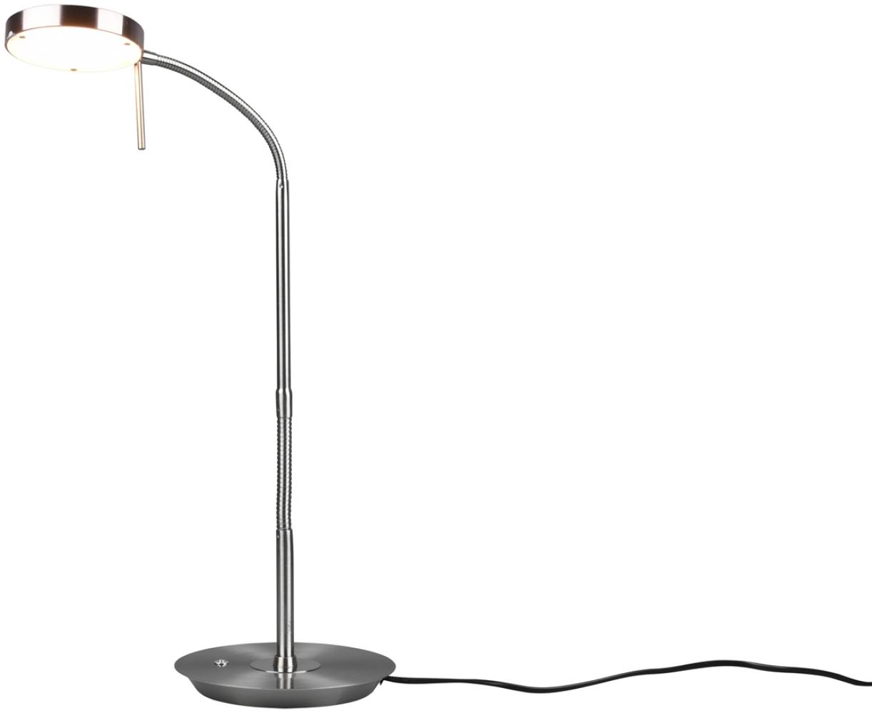 LED Schreibtischleuchte MONZA dimmbar mit Flexarm, Höhe 57cm, Silber Bild 1