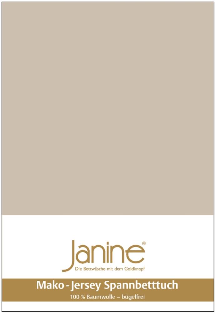 Janine Mako Jersey Spannbetttuch Bettlaken 90 x 190 cm - 100 x 200 cm OVP 5007 19 naturell Bild 1