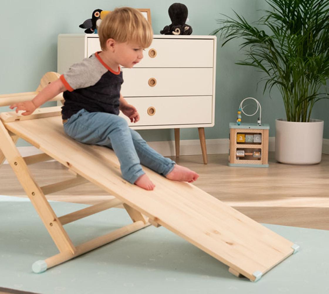 TP Toys Active Tots Holz Rutsche | Modul für Kletterdreieck & Kletterwürfel | Natur | 100x45x6 cm Bild 1