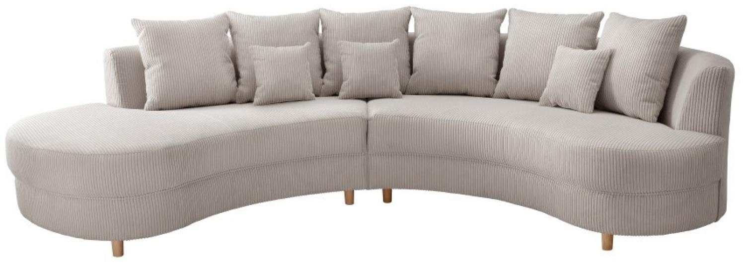 Big Sofa Limona von Benformato Cord Bezug ohne Hocker Silber & links Bild 1