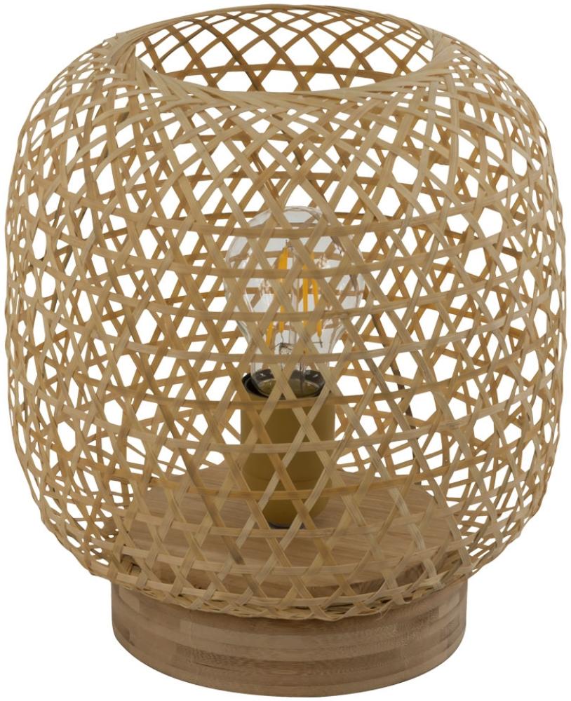 LED Tischleuchte, Bambus-Geflecht, Höhe 27 cm Bild 1