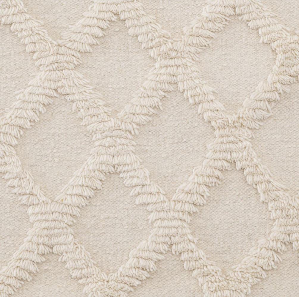 Casa Padrino Luxus Wohnzimmer Baumwoll Teppich Elfenbeinfarben - Verschiedene Größen - Handgetufteter Woll Teppich - Wohnzimmer Deko Bild 1