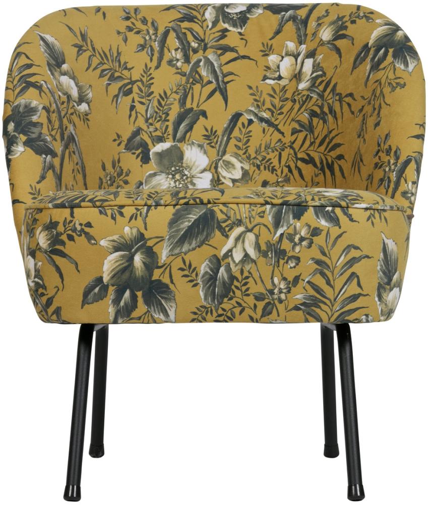 BePureHome Vogue Sessel Senf mit Floralem Muster Samt Poppy Bild 1