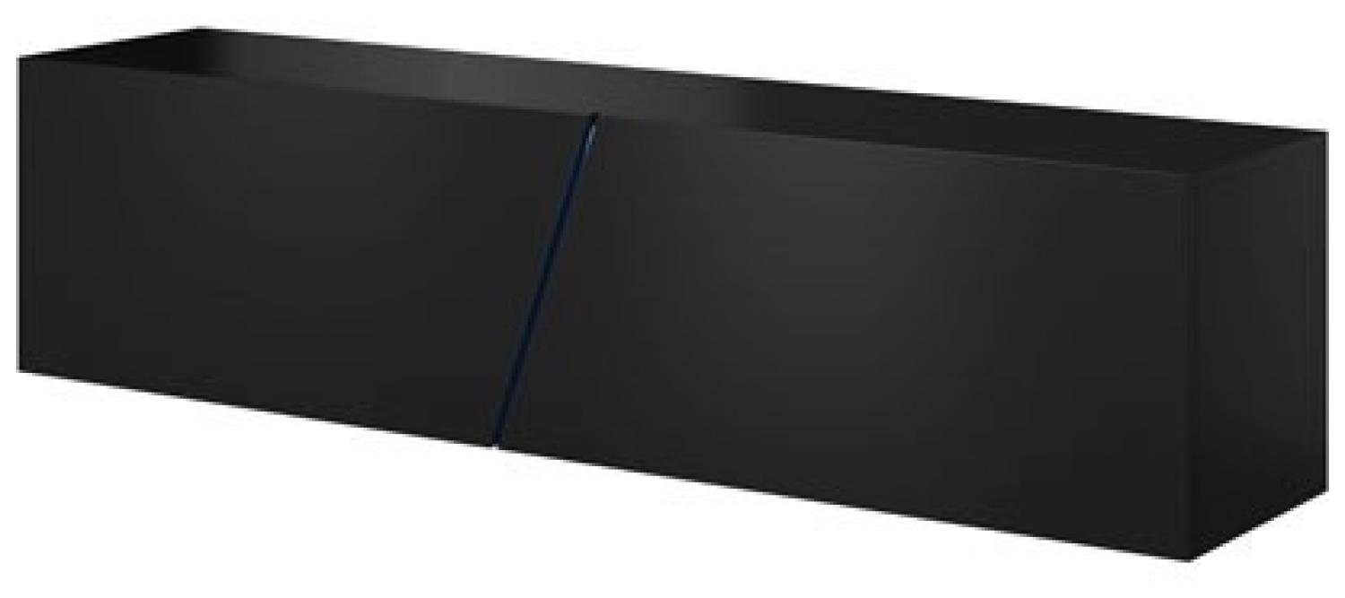 Lowboard "Slant 160" TV-Unterschrank 160 cm schwarz Hochglanz Bild 1