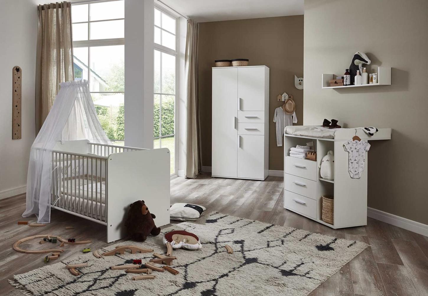moebel-dich-auf Babyzimmer Aliya in weiß in verschiedenen Varianten Kinderzimmer Babymöbel Komplettset (Aliya 1) Bild 1