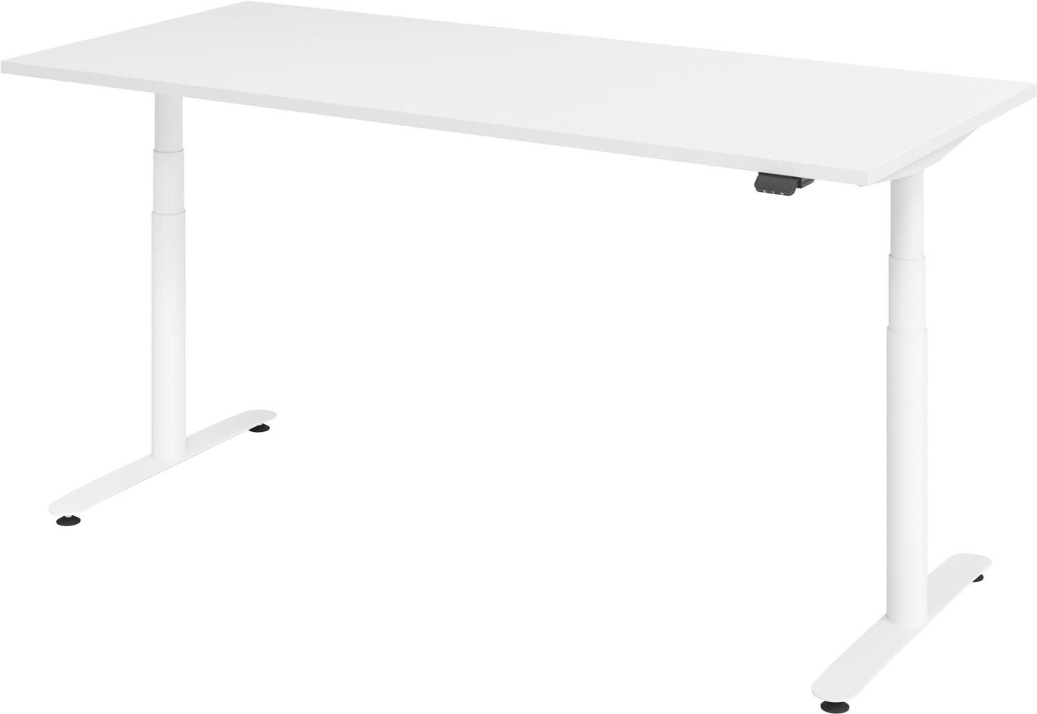 bümö® smarter Schreibtisch Serie-XDLR elektrisch höhenverstellbar mit App-Steuerung 180 x 80 cm in Weiß / Weiß Bild 1