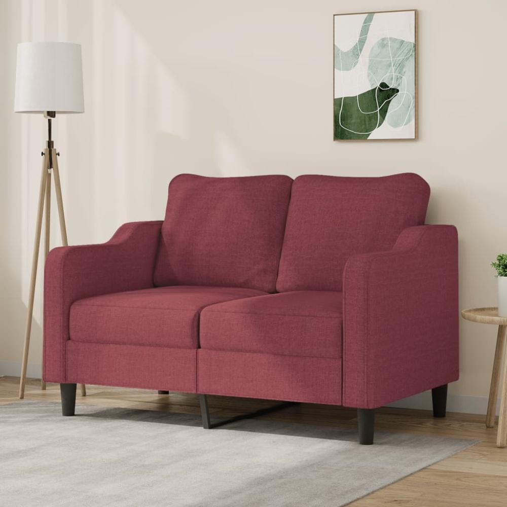 vidaXL 2-Sitzer-Sofa Weinrot 120 cm Stoff Bild 1