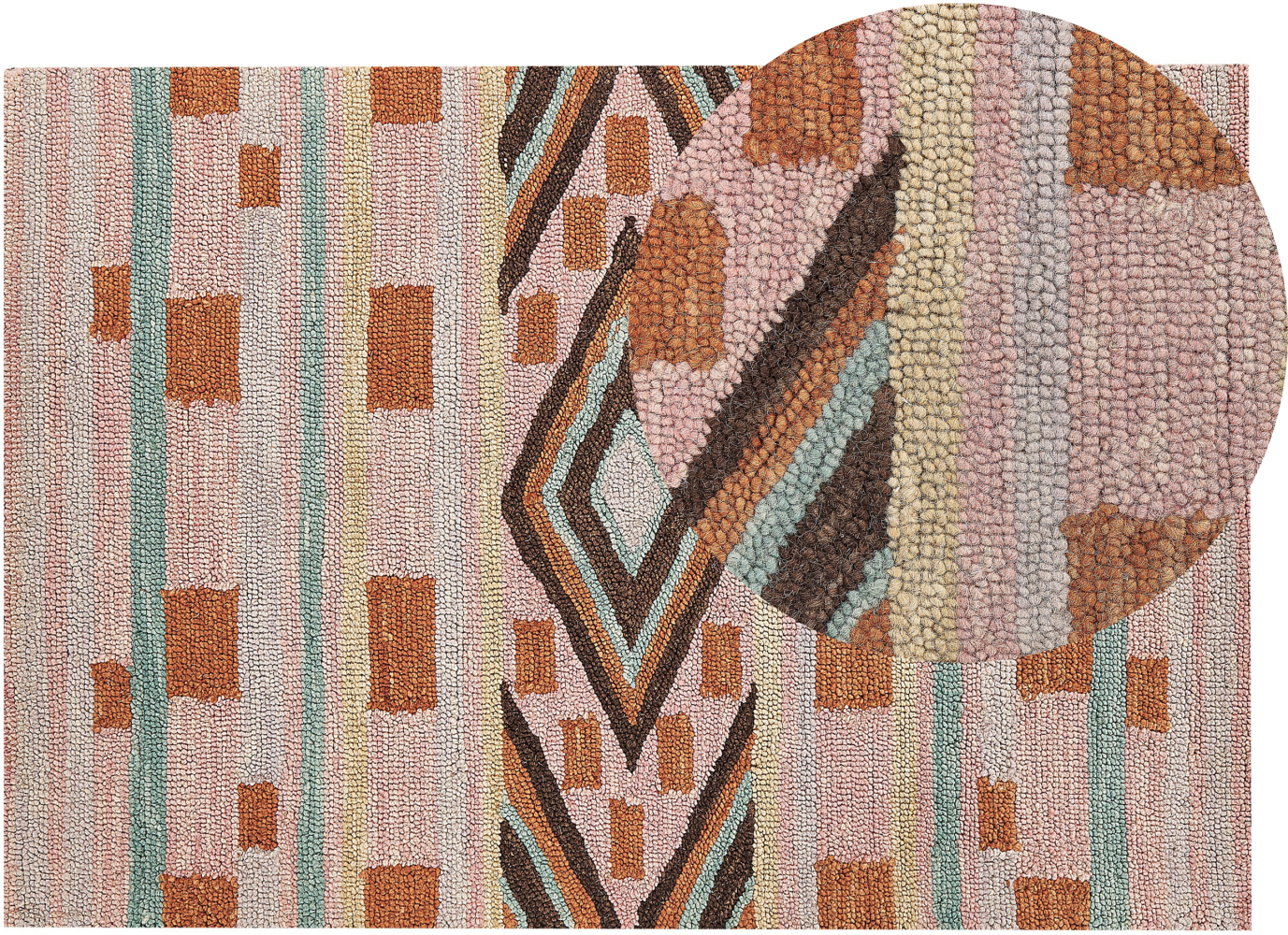 Teppich mehrfarbig geometrisches Muster 140 x 200 cm YOMRA Bild 1