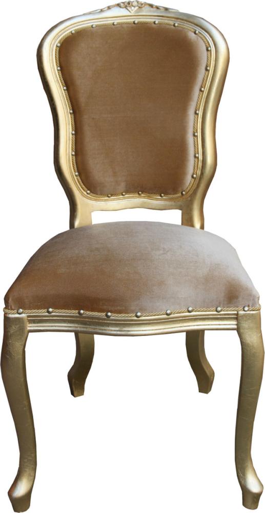 Casa Padrino Barock Luxus Esszimmer Stuhl Louis Gold / Gold - Barock Möbel Bild 1