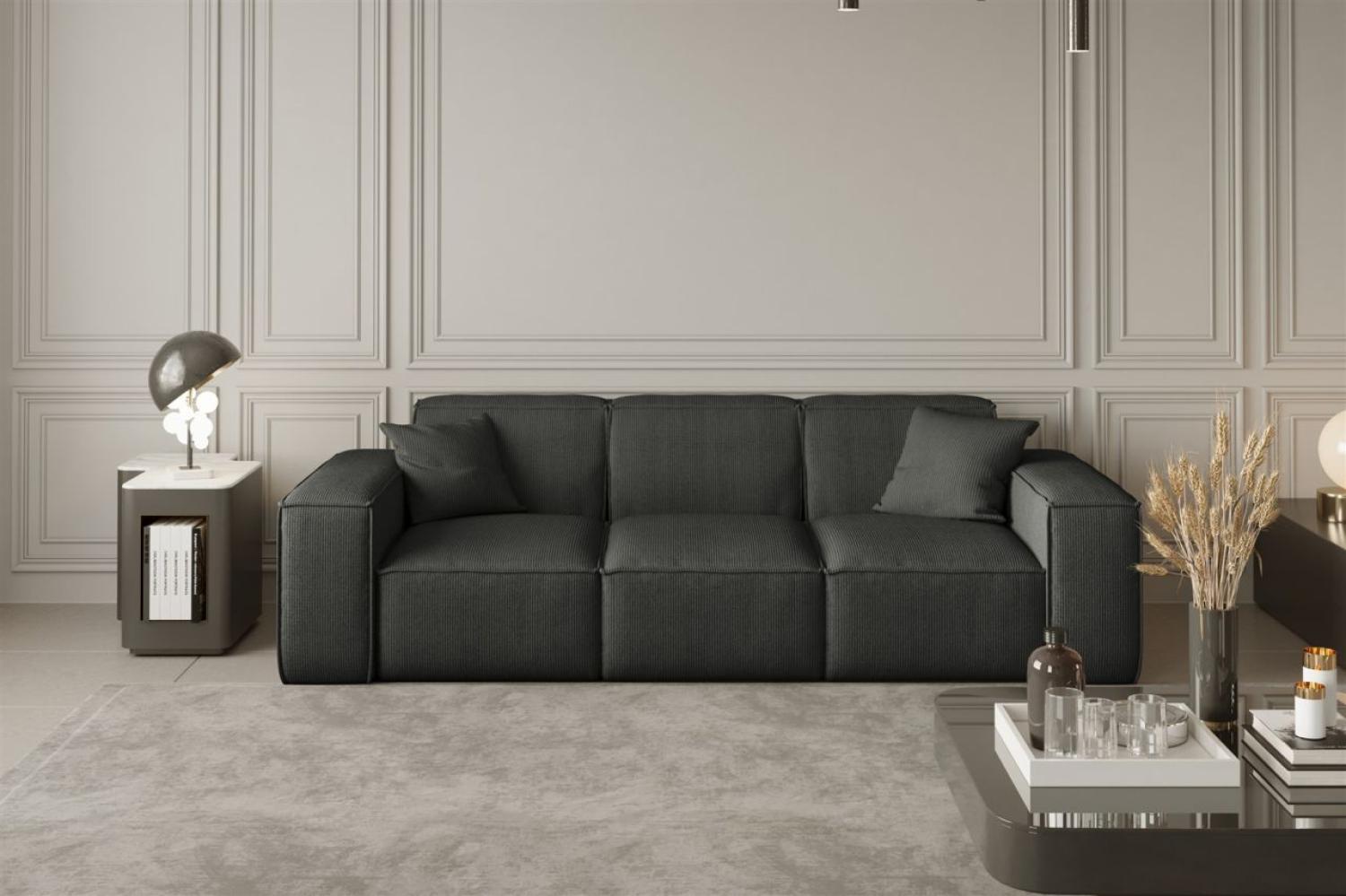 Sofa Designersofa CELES 3-Sitzer in Stoff Scala Anthrazit Bild 1