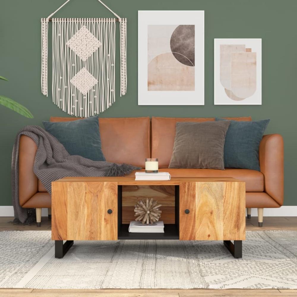 vidaXL Couchtisch 100x54x40 cm Massivholz Akazie & Holzwerkstoff Bild 1