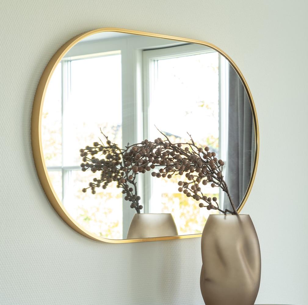 Moderner Spiegel ORLONA gold oval ca. 50x80 cm Metall Bild 1