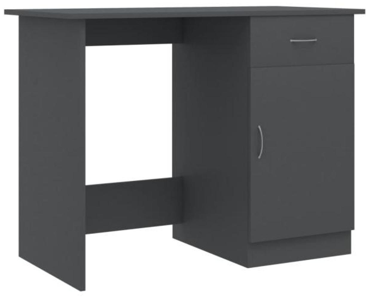 vidaXL Schreibtisch mit Schublade, Spanplatte grau, 100 × 50 × 76 cm Bild 1