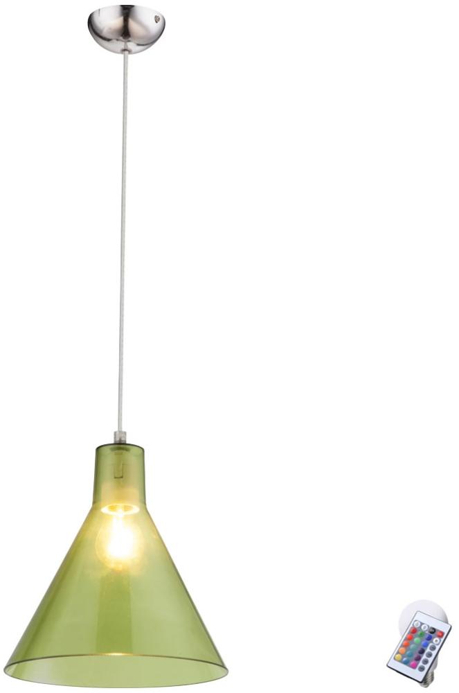 RGB LED Hängeleuchte in grün transparent mit Dimmer CONNY I Bild 1