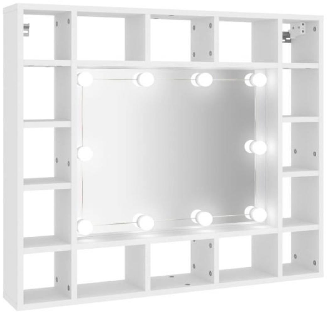 Spiegelschrank mit LED Weiß 91x15x76,5 cm Bild 1