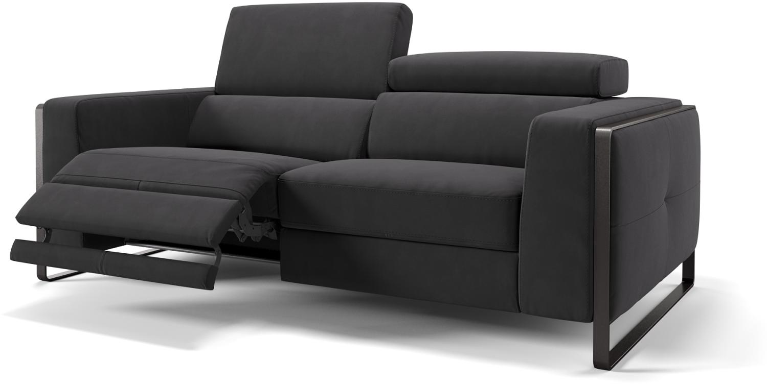 Sofanella 3-Sitzer MANZANO Stoffsofa Designersofa Couch in Schwarz Bild 1