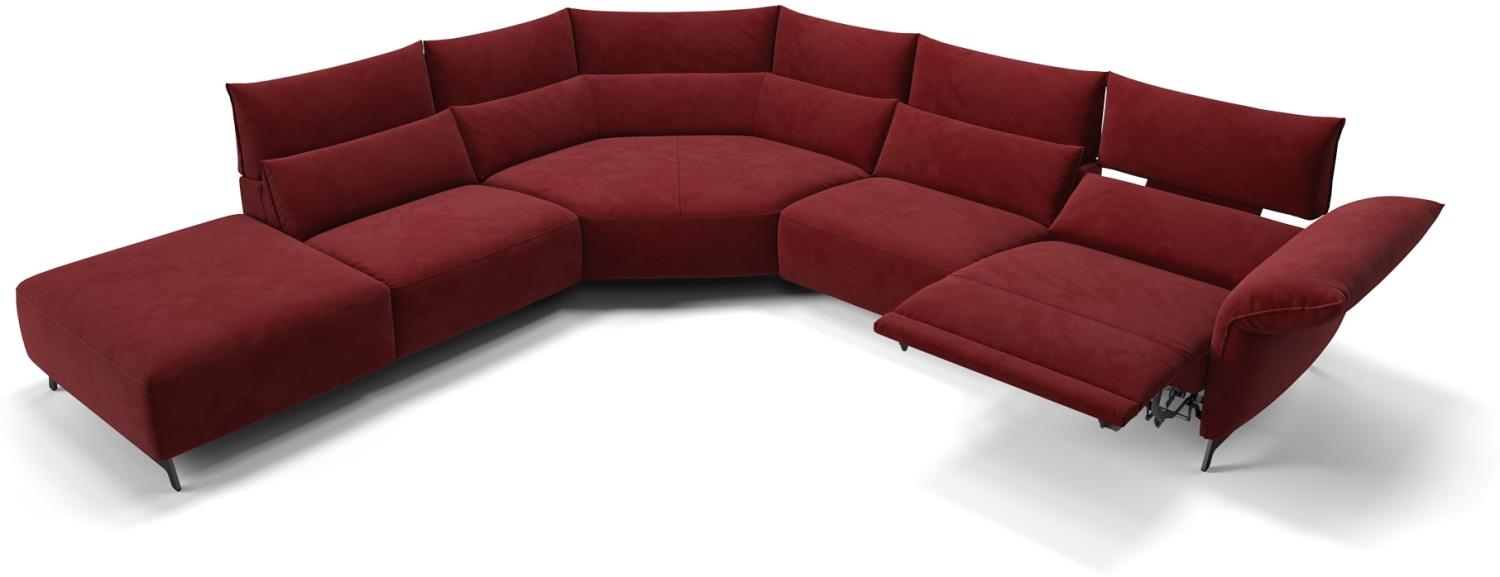 Sofanella Wohnlandschaft CUNEO Stoffsofa Sofagarnitur Couch in Rot Bild 1