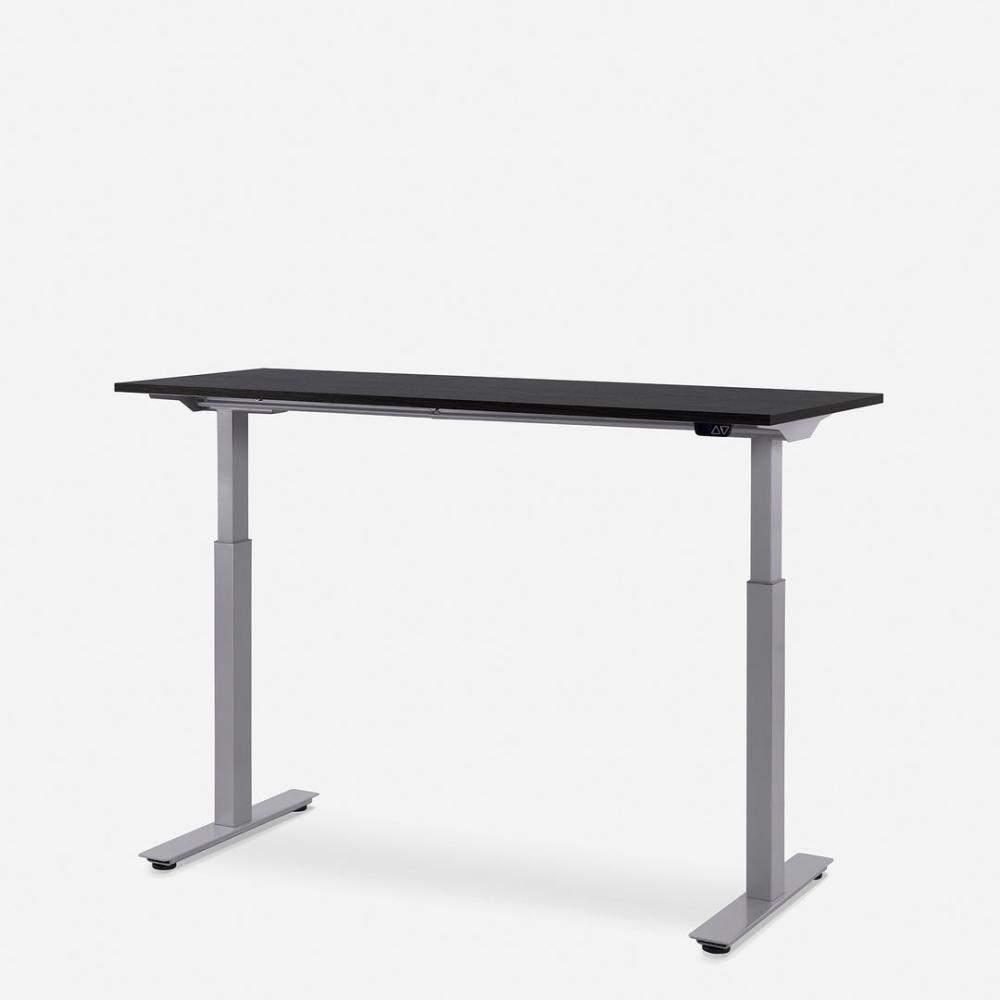 140x60 cm WRK21® SMART - Sorano Eiche Dunkelbraun / Grau elektrisch höhenverstellbarer Schreibtisch Bild 1