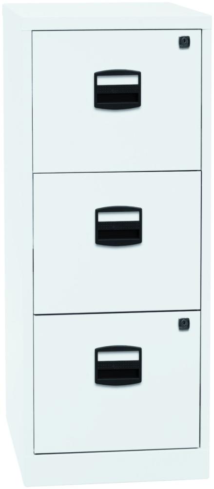Bisley Home Hängeregistraturschrank PFA, 3 HR-Schubladen, Metall, 696 Verkehrsweiß, 40 x 41. 3 x 101. 5 cm Bild 1