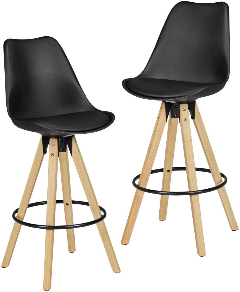 KADIMA DESIGN Komfort Barhocker Set - Ergonomisches Sitzschele und hoher Sitzkomfort. Farbe: Schwarz, Material: Kunstleder Bild 1