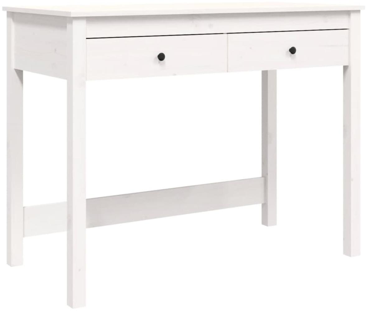 vidaXL Schreibtisch mit Schubladen Weiß 100x50x78 cm Massivholz Kiefer Bild 1