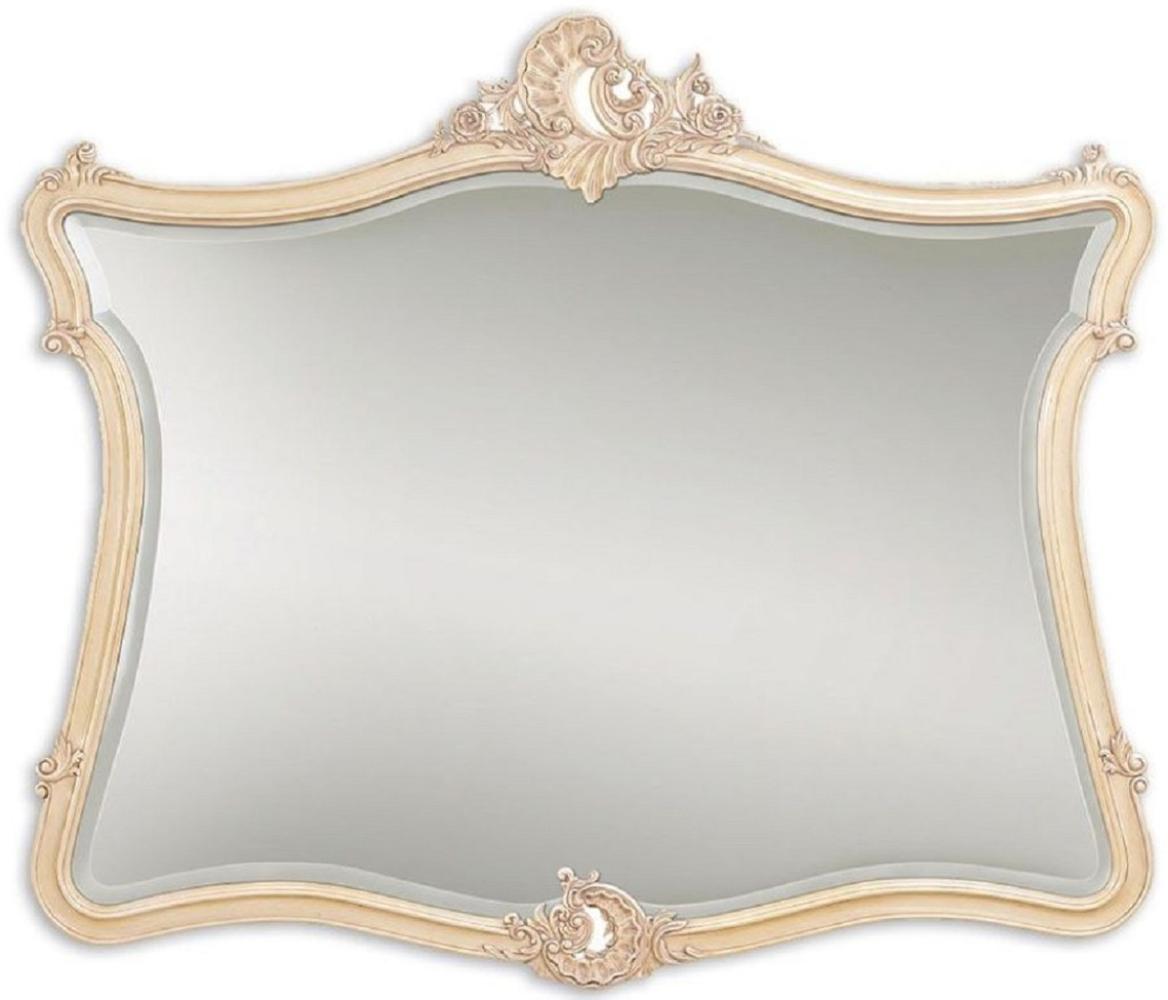 Casa Padrino Luxus Barock Spiegel Creme / Beige 146 x 6 x H. 125 cm - Mahagoni Wandspiegel im Barockstil - Antik Stil Garderoben Spiegel - Wohnzimmer Spiegel - Barock Möbel Bild 1