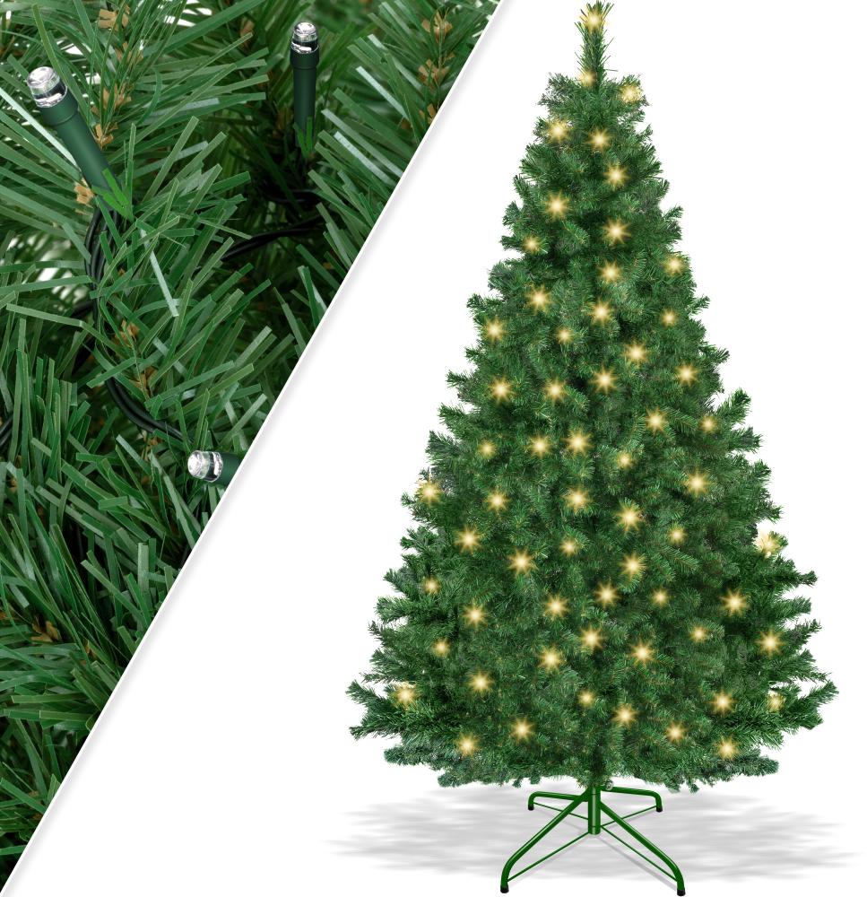 KESSER® Weihnachtsbaum künstlich, Tannenbaum 180cm, Grün Mit LED Bild 1