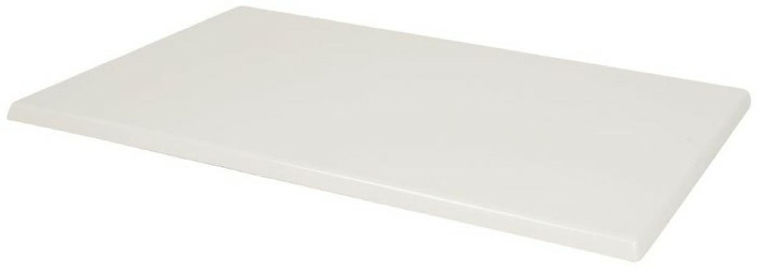Bolero Rechteckige Tischplatte Weiß, 120 x 80cm, Vorgebohrt Bild 1