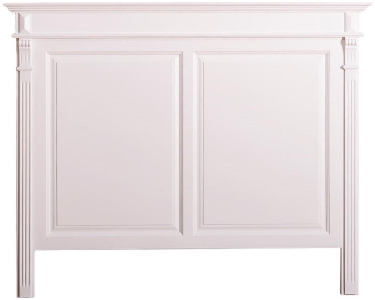 Casa Padrino Landhausstil Massivholz Bett-Kopfteil Weiß 160 x H. 126 cm - Schlafzimmermöbel im Landhausstil Bild 1