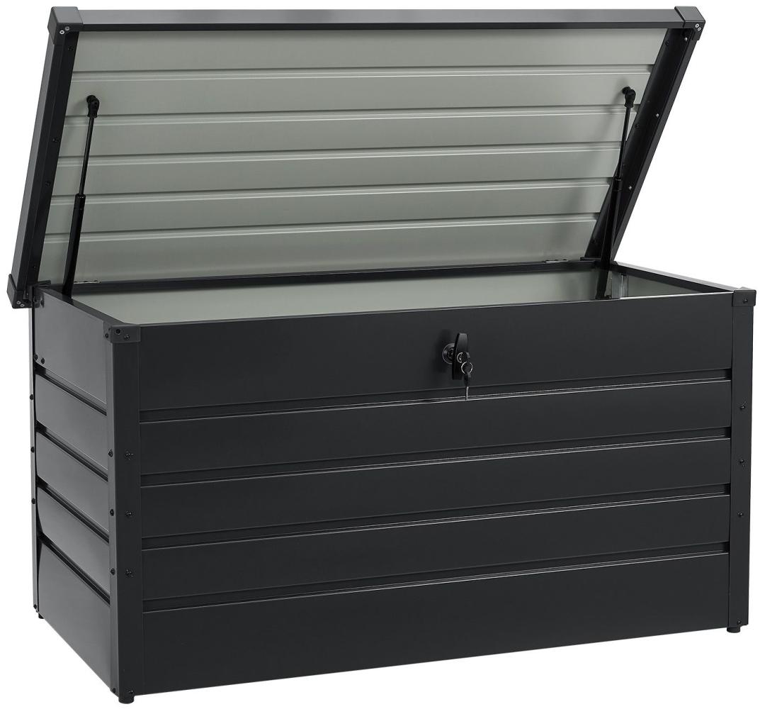 Juskys Metall Aufbewahrungsbox Limani 380 Liter - Outdoor Box - wasserdicht, abschließbar - Gartenbox, Auflagenbox, Kissenbox für Garten Anthrazit Bild 1
