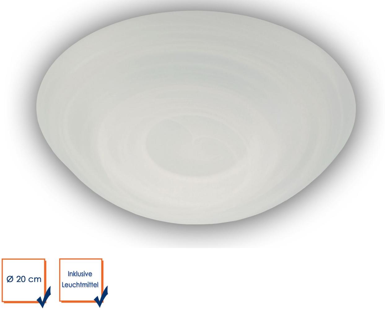 LED Deckenleuchte Deckenschale rund, Glas Alabaster, Ø 20cm Bild 1