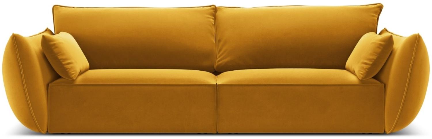 Micadoni 3-Sitzer Sofa Kaelle | Bezug Yellow | Beinfarbe Black Plastic Bild 1