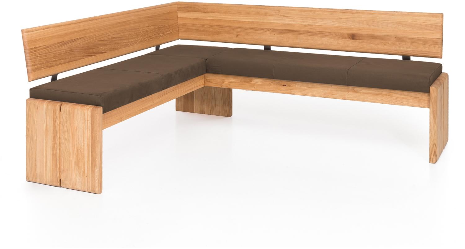 Möbel-Eins SCOTT Eckbank mit Truhe, Material Massivholz/Bezug Kunstleder Kernbuche 167 x 224 cm nougat Bild 1
