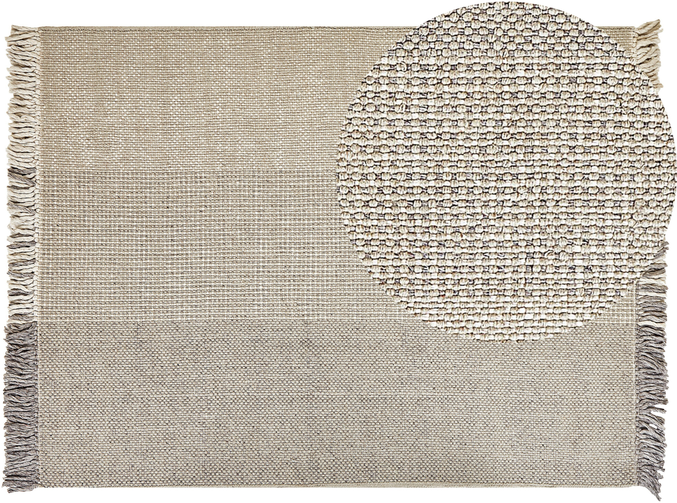 Teppich Wolle grau 160 x 230 cm Kurzflor TEKELER Bild 1