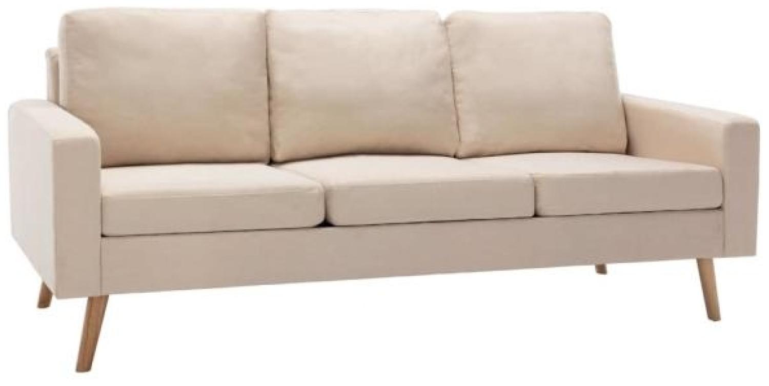 vidaXL 3-Sitzer-Sofa Creme Stoff Bild 1