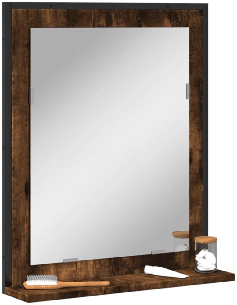 vidaXL Badspiegel mit Ablage Räuchereiche 50x12x60 cm Holzwerkstoff Bild 1